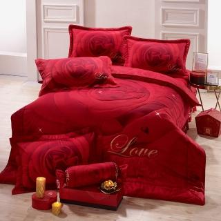 【幸運草】新品上市 獨家高級絲光精梳棉大版立體車工八件式床罩組二選一(特大)