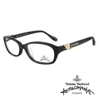 【Vivienne Westwood】光學鏡框優雅愛心LOGO造型英倫風-黑-AN259 01(黑-AN259 01)