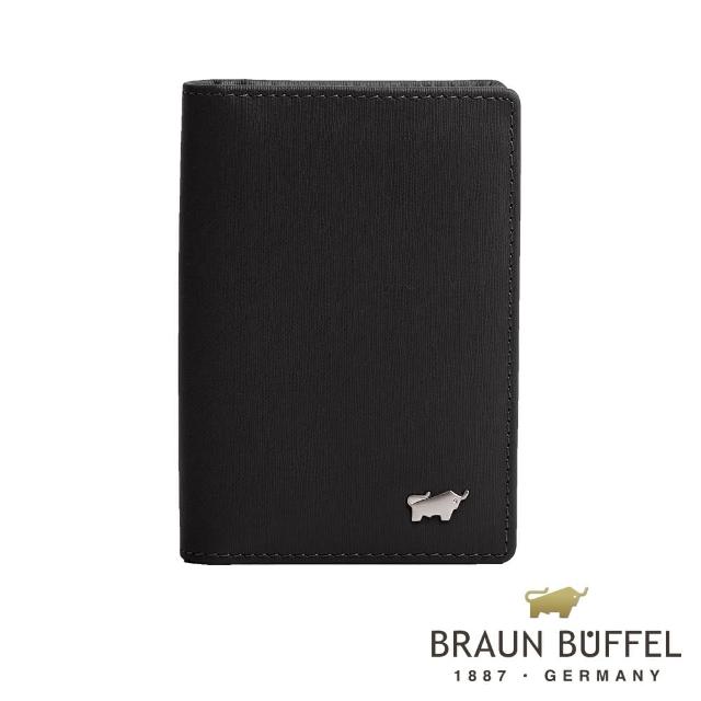 【BRAUN BUFFEL 德國小金牛】HOMME-M紳士系列4卡名片夾(黯黑)