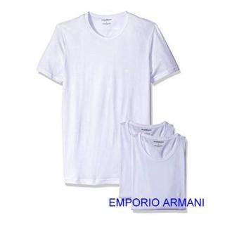 【EMPORIO ARMANI】2019時尚舒適白色圓領內衣3件組-網