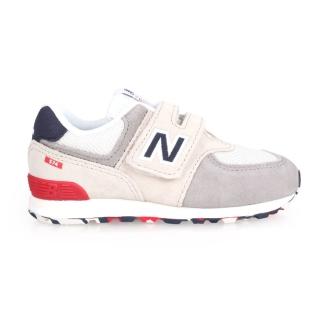【NEW BALANCE】13.5-16CM_574系列_兒童復古慢跑鞋-WIDE NEW BALANCE 淺灰丈青紅(IV574UJD)