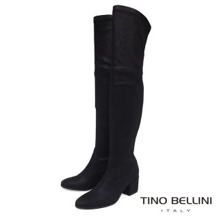 【TINO BELLINI 貝里尼】義大利進口刷色爆裂紋中跟過膝長靴A79028A(黑)