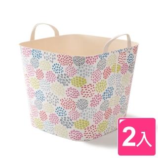 【stacksto】eri shimatsuka花漾籃/收納籃/提籃/野餐籃/洗衣籃-2入組(四款可選)