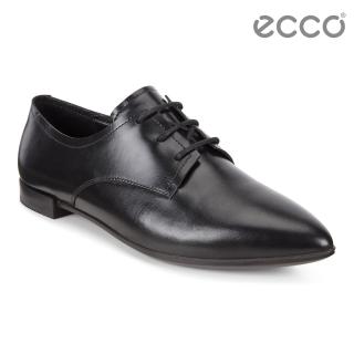 【ecco】ECCO SHAPE POINTY BALLERINA 復古尖頭平底正裝鞋 女(黑 26942301001)