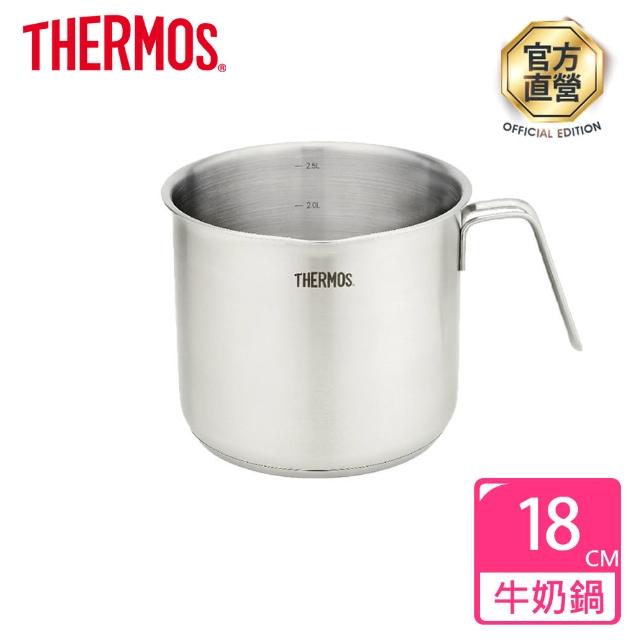 【THERMOS 膳魔師】不鏽鋼彎柄牛奶鍋16cm(MLK-S16B)