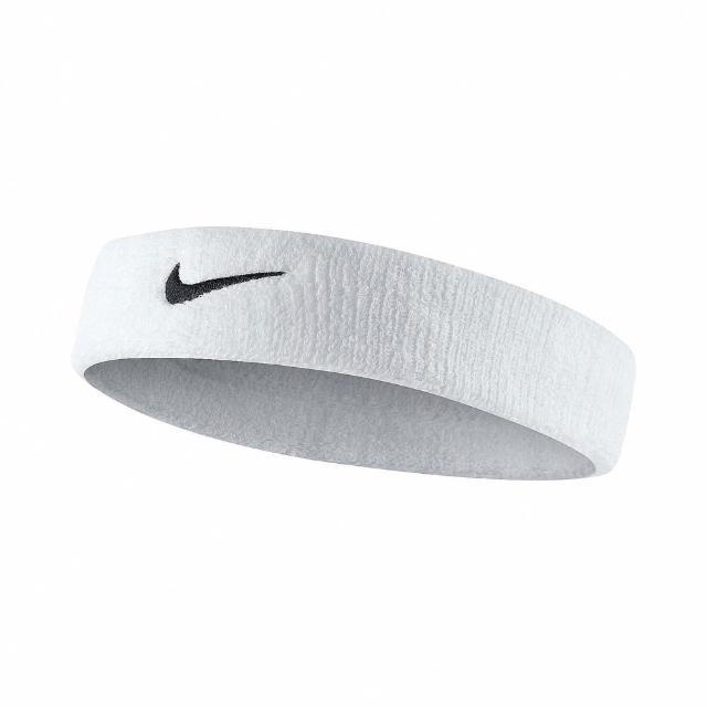 【NIKE 耐吉】髮帶 Swoosh HeadBand 運動 男女款 頭帶 毛巾布 吸汗 戶外 網球 休閒穿搭 白 黑(NNN0710-1OS)