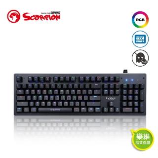 【MARVO 魔蠍】KG935 機械式RGB電競鍵盤 青軸 中文版(鍵盤、電競、RGB、青軸)