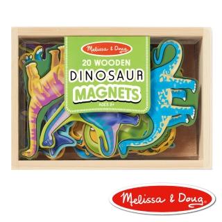 【Melissa & Doug 瑪莉莎】恐龍造型木質磁鐵貼(20pcs)