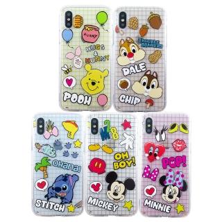 【Disney 迪士尼】iPhone X/XS繽紛格子防摔氣墊空壓保護套