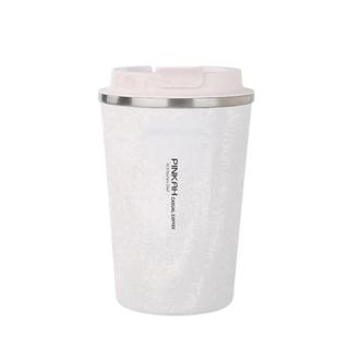 【PUSH!】餐具用品304不鏽鋼咖啡保溫杯380ml白色(E119-2)