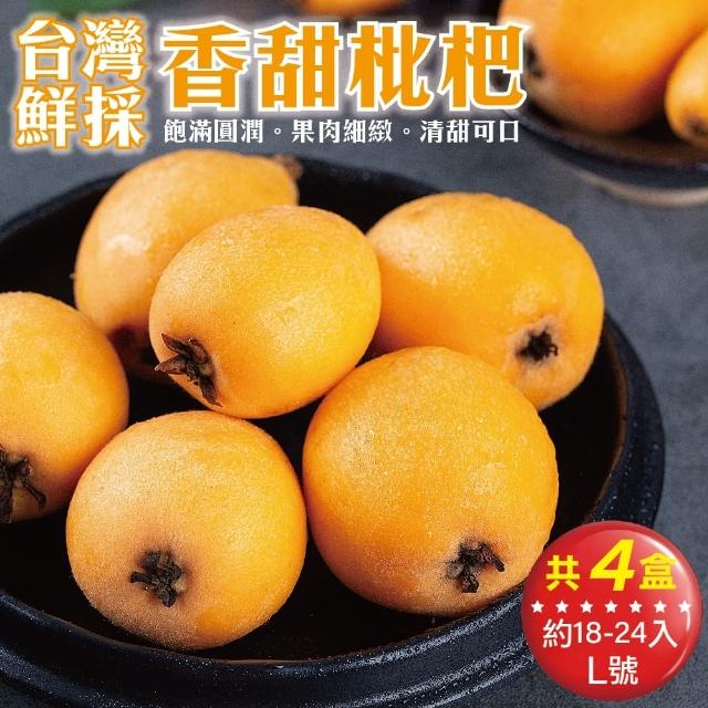 【WANG 蔬果】台灣嚴選M號枇杷24入(2盒/每盒約500g±10%含盒重)