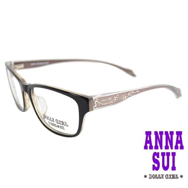 【ANNA SUI 安娜蘇】Dolly Girl系列朝流光學眼鏡花卉圖騰款‧(DG519-011-黑)