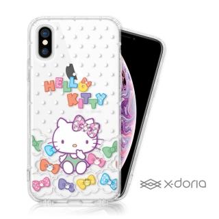 【SANRIO 三麗鷗】Hello Kitty iPhone Xs Max 彩繪水鑽空壓手機殼(雲朵)