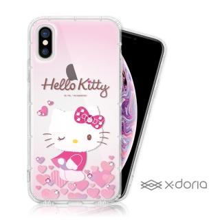 【SANRIO 三麗鷗】Hello Kitty iPhone Xs Max 彩繪水鑽空壓手機殼(心愛)