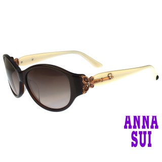 【ANNA SUI 安娜蘇】安娜蝴蝶鑰匙系列太陽眼鏡(AS883-105-咖)