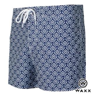 【WAXX】衝浪系列-幾何時尚快乾型男海灘褲-13英吋(藍色)