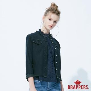 【BRAPPERS】女款 不收邊彈性短版牛仔外套(黑)