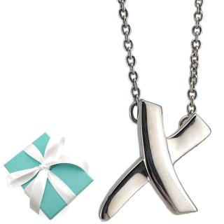 【Tiffany&Co. 蒂芙尼】KISS系列-X塗鴉符號墜飾925純銀項鍊