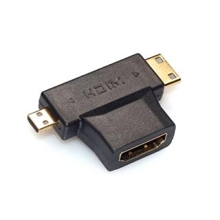 【Ainmax 艾買氏】HDMI 轉接頭二合一高清1080P鍍金接頭(Micro HDMI 及 Mini HDMI 精密轉接頭)