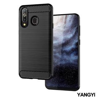 【YANG YI 揚邑】SAMSUNG Galaxy A8s 碳纖維拉絲紋軟殼散熱防震抗摔手機殼(黑)