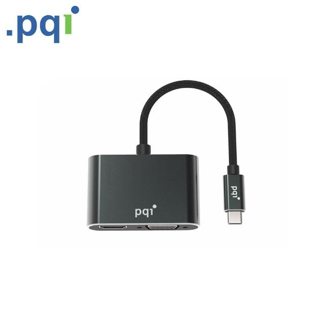 【PQI 勁永】Type-C to HDMI VGA 2 Port 影音轉換器(可同時輸出HDMI與VGA雙模式)