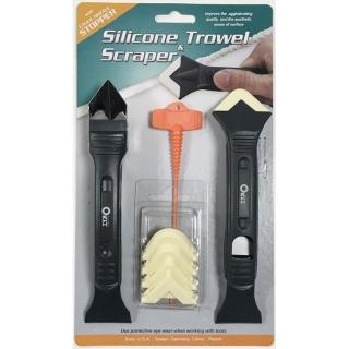 PW134-139 台灣製 矽利康工具塑鋼+白鐵刮刀+抹刀三件組工具/抹平工具 刮刀抹平矽膠填(刮刀填縫修補)