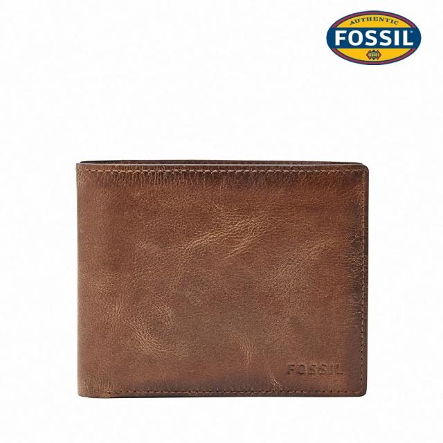 【FOSSIL】Derrick 真皮大零錢袋RFID皮夾 男 短夾 (禮盒組附鐵盒 多色可選)