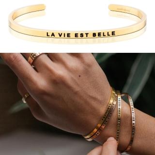 【MANTRABAND】美國悄悄話項鍊 La Vie Est Belle 玫瑰金項鍊 美麗人生 法文版(悄悄話項鍊)