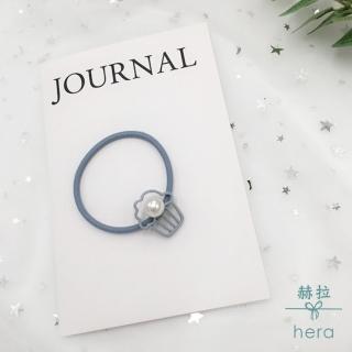 【HERA 赫拉】HERA赫拉 小清新灰藍珍珠造型髮圈(-隨機2入)