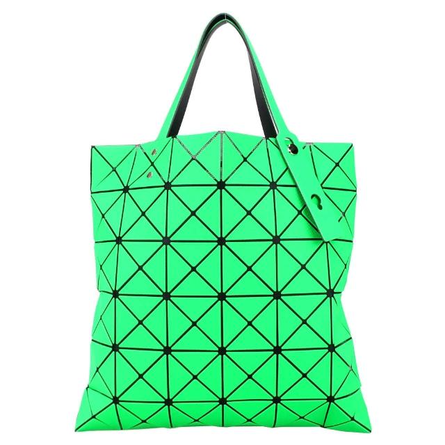 【ISSEY MIYAKE 三宅一生】BAOBAO 斜紋三角方格6x6透光手提包(綠)