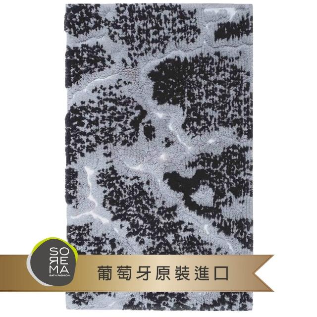 【Sorema 舒蕾馬】奢華時尚-MARBLE 銀黑 腳踏墊 50x80cm(★南歐明星品牌 奢華頂級SPA渡假飯店衛浴品味★)