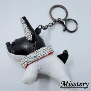 【Misstery】鑰匙圈鑽法鬥犬吊飾小-白黑(鑰匙圈/包包吊飾)
