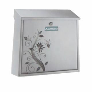 E5615 信箱 烤漆信箱 銀花 上掀式信箱 信件箱 意見箱 信件郵件 附二支鑰匙螺絲(外投外取 37*36*10cm)