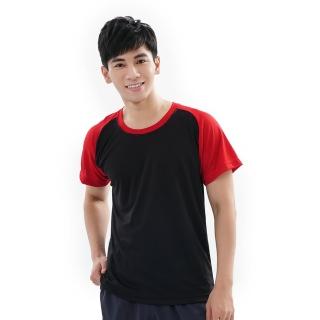 【遊遍天下】MIT中性款吸濕排汗抗UV機能圓領衫GS2001黑紅(M-3L)
