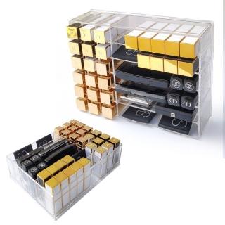 【美得像專櫃】眼影腮紅收納盤(眼影盤 口紅收納架 眼影盤收納 眼影收納盒 壓克力 口紅盒)