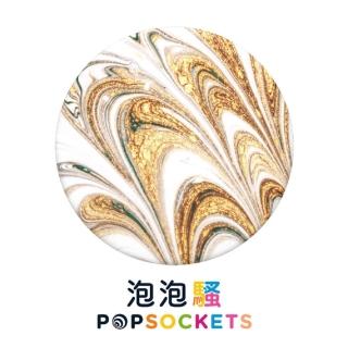 【PopSockets 泡泡騷】二代 PopGrip 美國 No.1 時尚手機支架(金波紋)