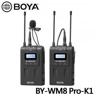 【BOYA 博雅】BY-WM8 PRO-K1 TX8+RX8 雙通道無線麥克風(公司貨)