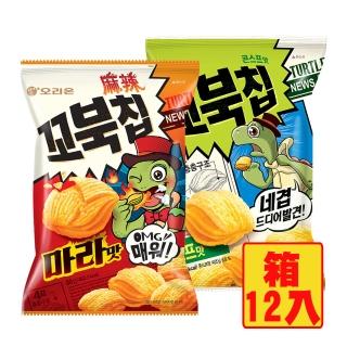 【好麗友】烏龜玉米脆片80gx12包(玉米濃湯/麻辣任選)