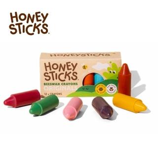【HONEY STICKS】紐西蘭純天然蜂蠟無毒蠟筆-1歲以上寶寶適用(12色矮胖型)