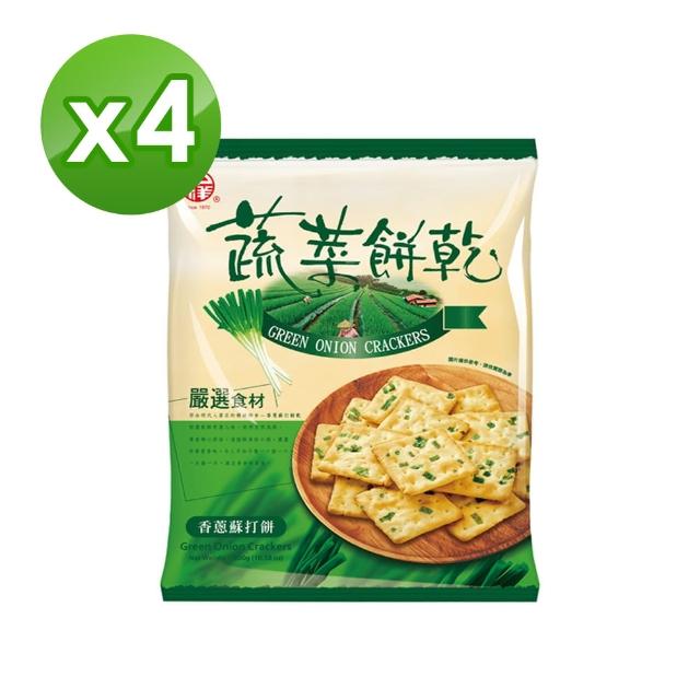 【中祥】自然之顏蔬菜蘇打餅乾360g(4袋組)