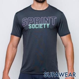 【SUPAWEAR】健身同好-反光標識快乾透氣健身慢跑男運動短袖T恤(深灰色)
