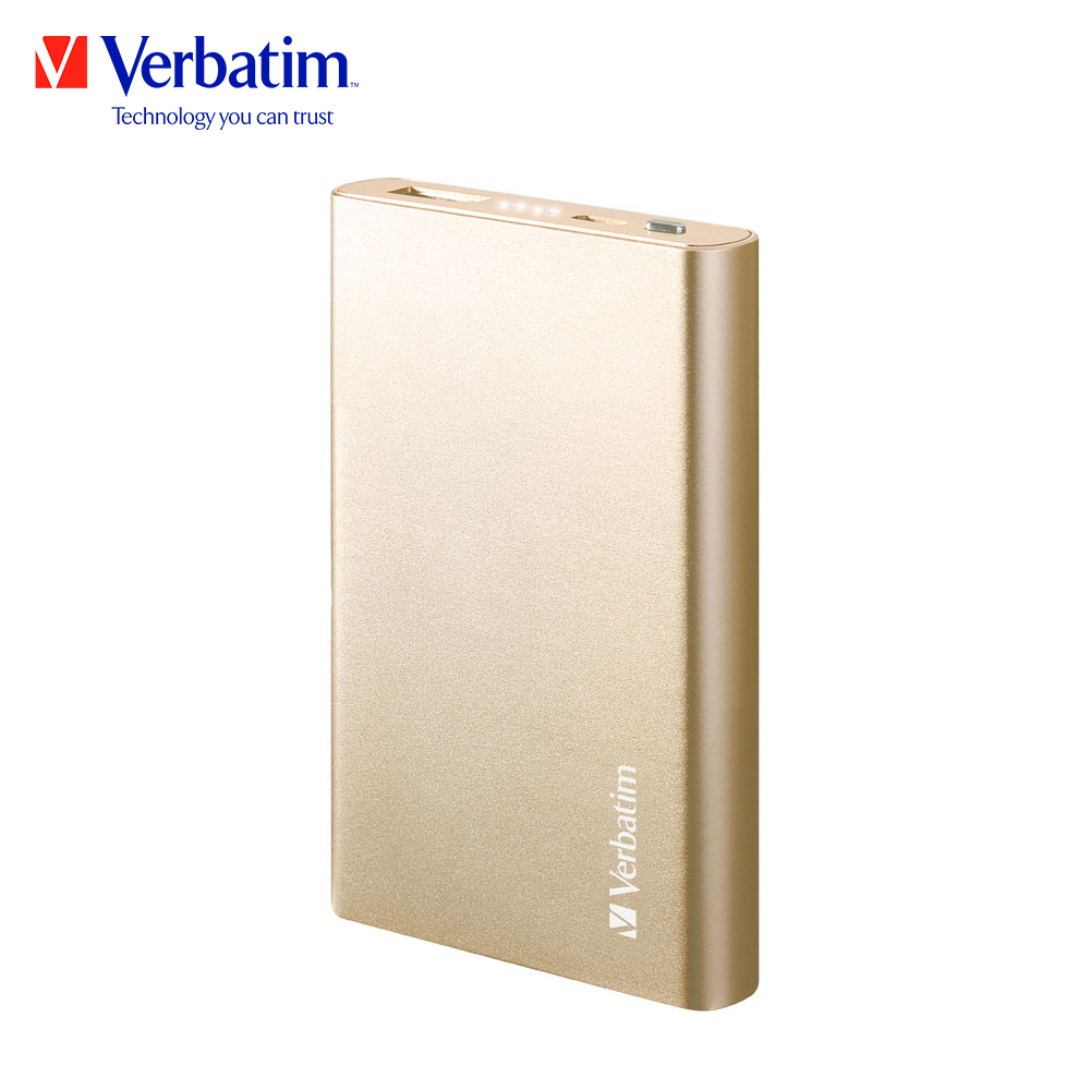 Verbatim 威寶 6000mah 行動電源li Polymer Power 金色 外盒受損 Momo購物網