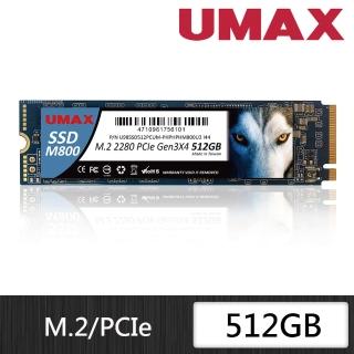 【UMAX】M800 M.2 2280 PCIe 512G SSD 固態硬碟