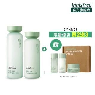 【innisfree】綠茶水平衡基礎護膚組(買二送三)