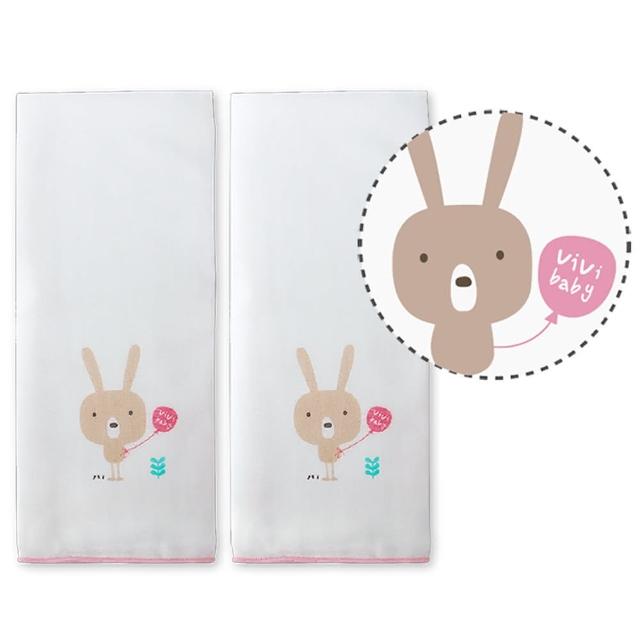 【VIVIBABY】酷咪兔精梳棉紗布澡巾/高密度紗布巾餵奶巾洗澡巾(6入)