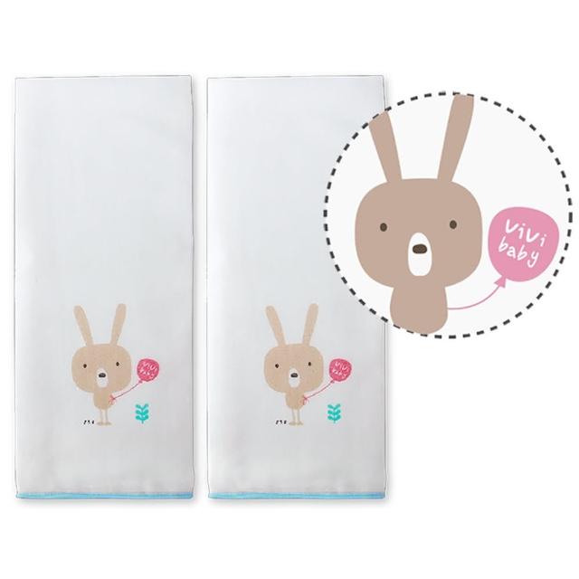 【VIVIBABY】酷咪兔精梳棉紗布澡巾/高密度紗布巾餵奶巾洗澡巾(6入)