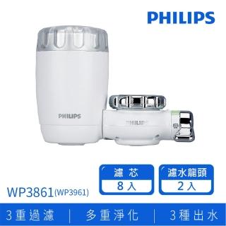 【Philips 飛利浦】飛利浦龍頭型淨水器-日本原裝(WP3861)2機+8芯