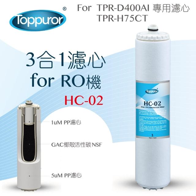 【Toppuror 泰浦樂】3合1濾心for RO淨水機(HC-02)