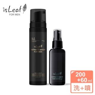 【isLeaf】韓國男性私密激淨慕絲+抑菌噴霧二入組(魅惑麋香200ml+湛藍海洋60ml)