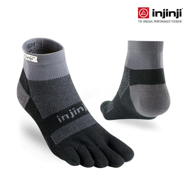 【Injinji】RUN 避震吸排五趾短襪(黑灰色)